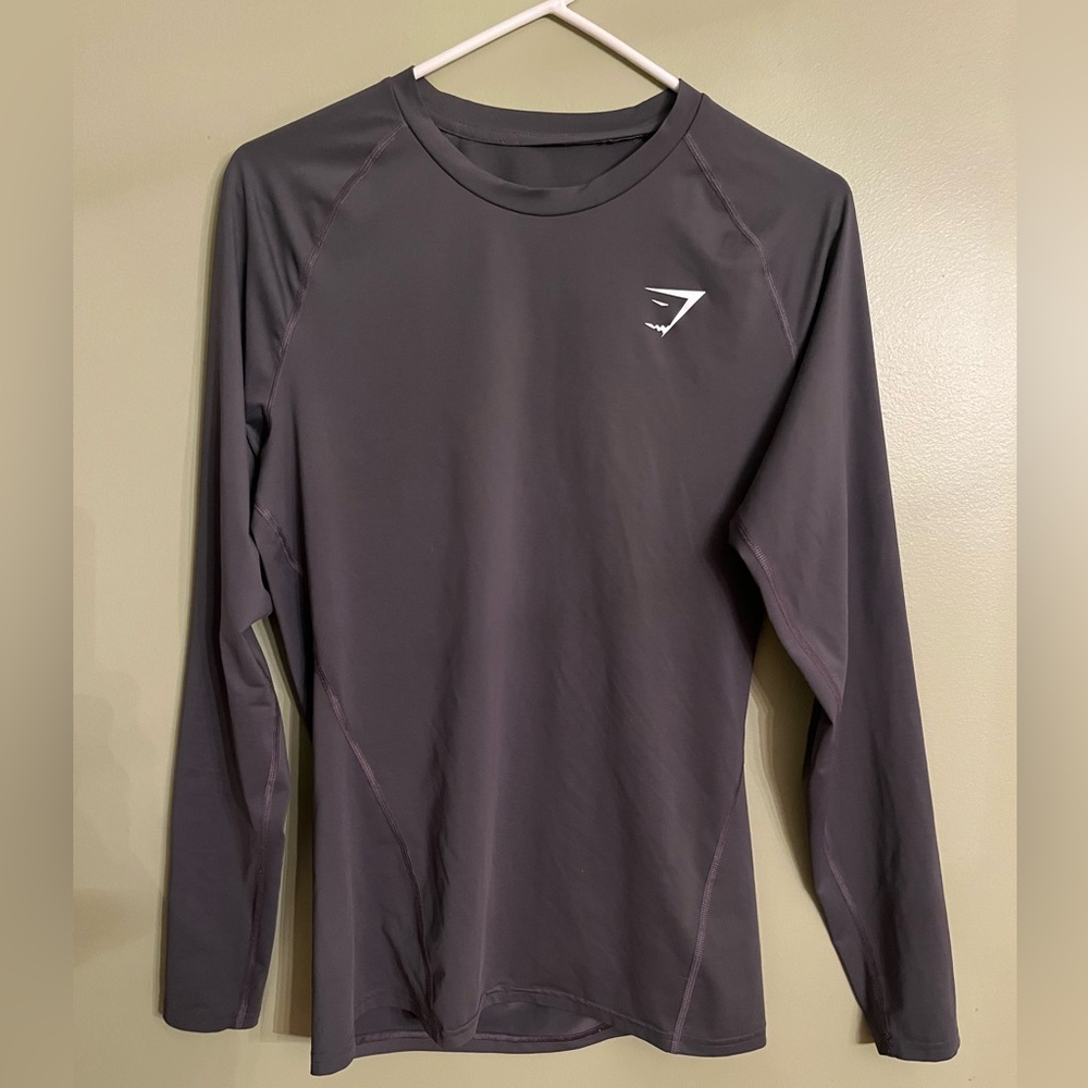 Gray Long Sleeve Athletic Shirt